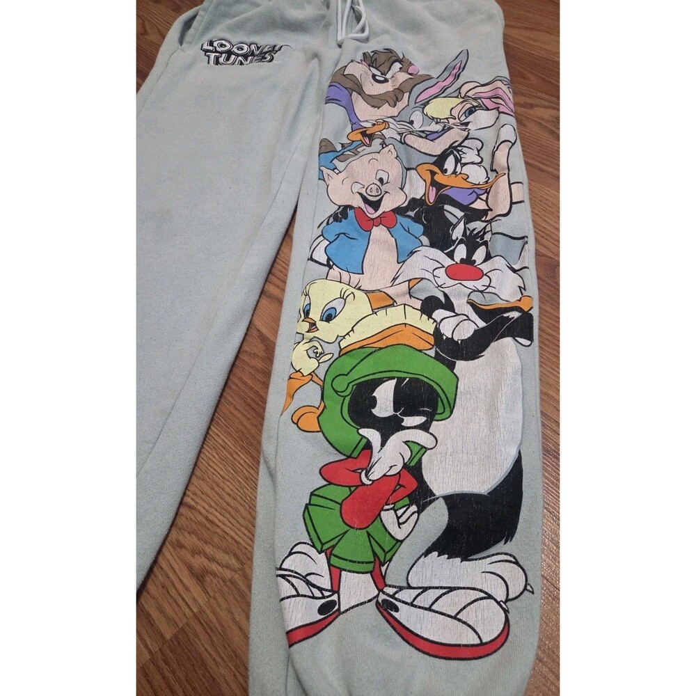 Looney Tunes Jogger Pants Jade Bugs Bunny Daffy Sylvester Tweety Small